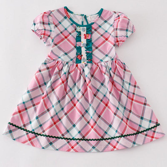 Christmas Pink Plaid Dress