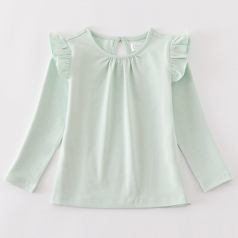 Lacy Green Ruffle Girl Top