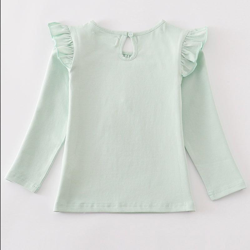 Lacy Green Ruffle Girl Top