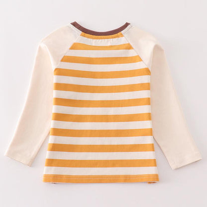 Ryker Brown Stripe Pocket Boy Top