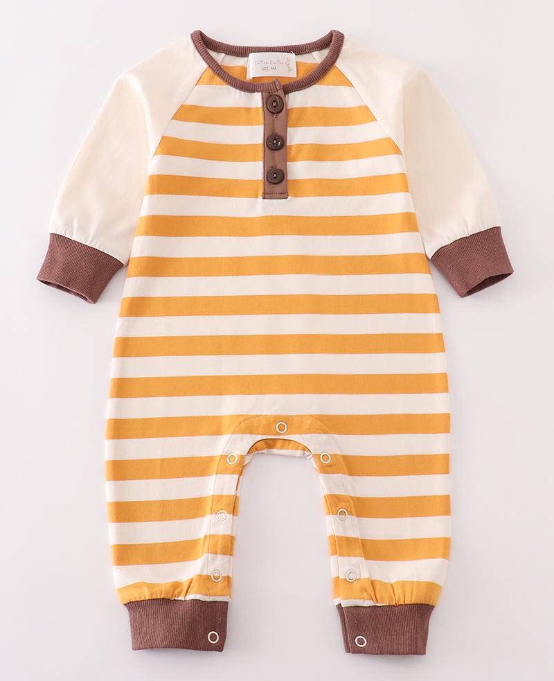 Ryker Brown Stripe Boy Romper