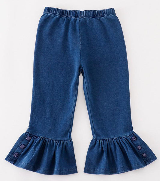 Ruffle Denim Pants