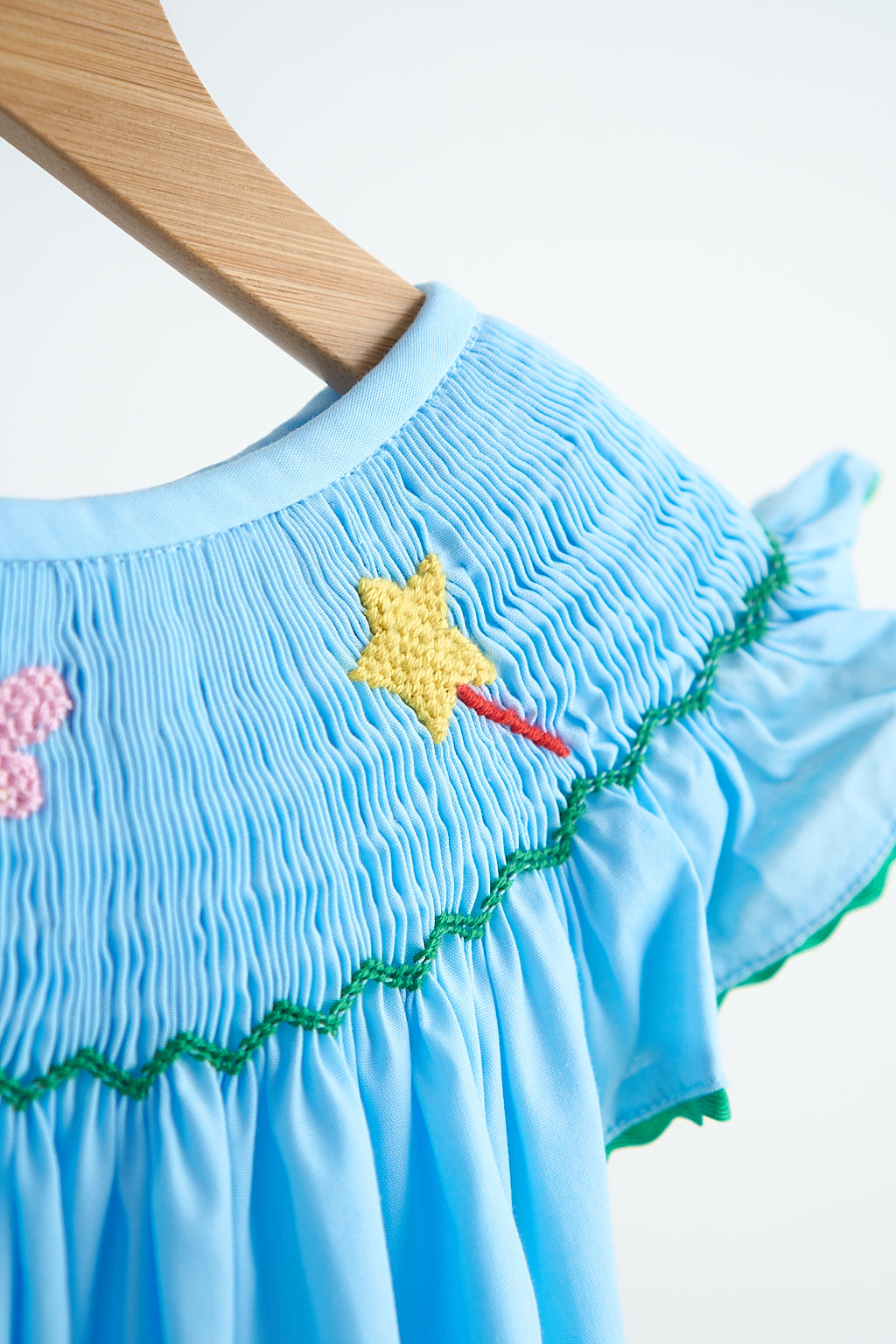 Fairy Hand Smocked Blue Dress