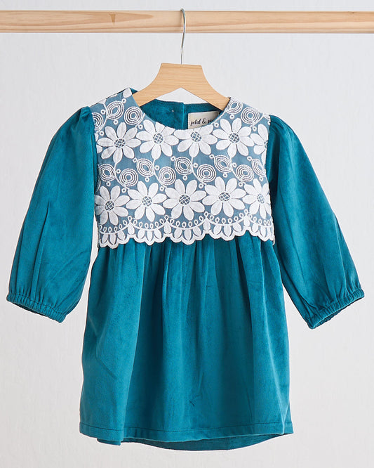 Velvet Lace Teal Dress