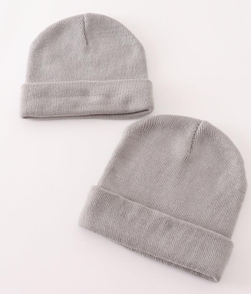 Ribbed Basic Knit Beanie - Gray