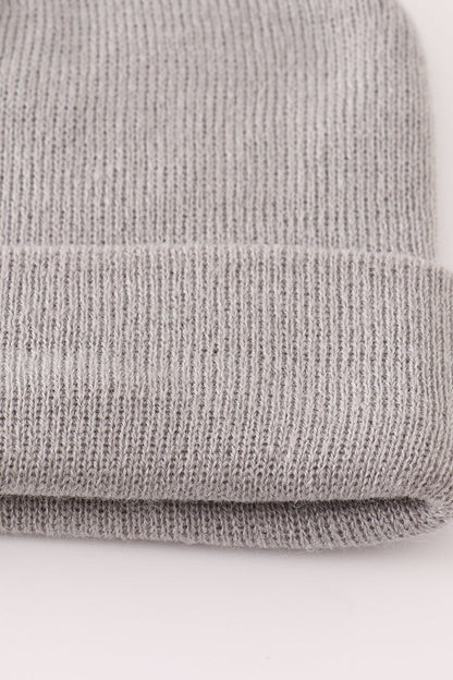 Ribbed Basic Knit Beanie - Gray