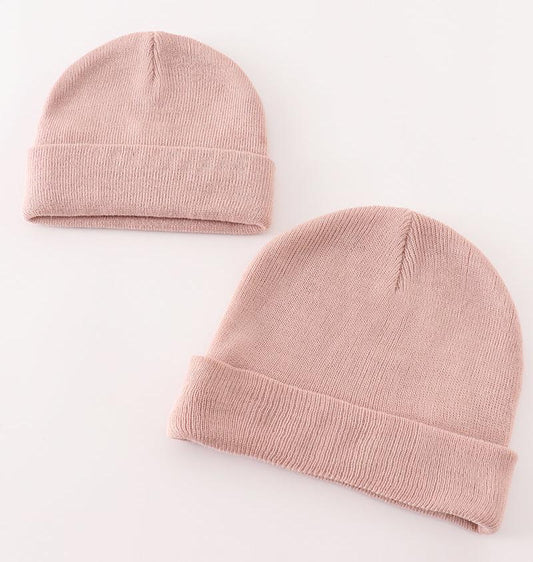 Ribbed Basic Knit Beanie - Pink