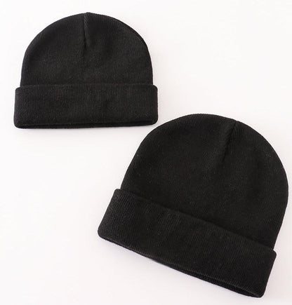 Ribbed Basic Knit Beanie - Black