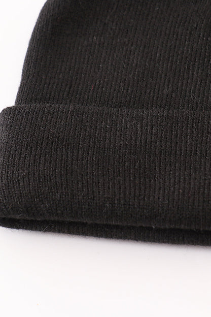 Ribbed Basic Knit Beanie - Black