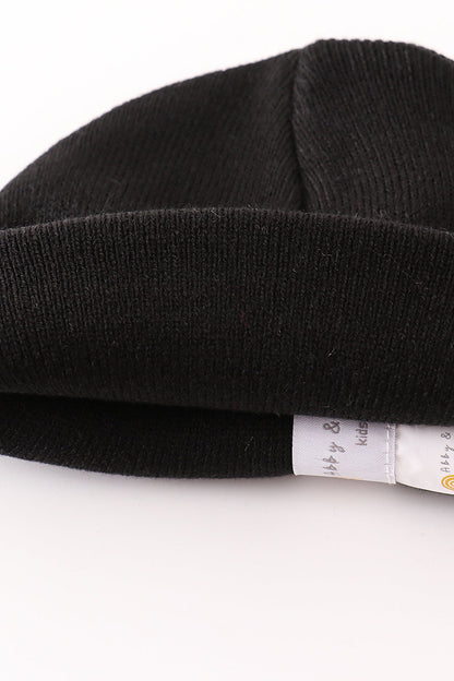 Ribbed Basic Knit Beanie - Black