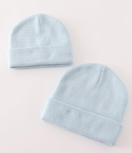 Ribbed Basic Knit Beanie - Blue