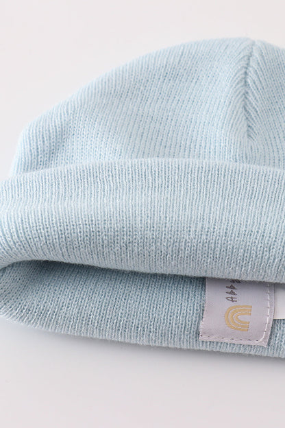 Ribbed Basic Knit Beanie - Blue