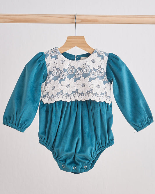 Velvet Lace Teal Girl Bubble