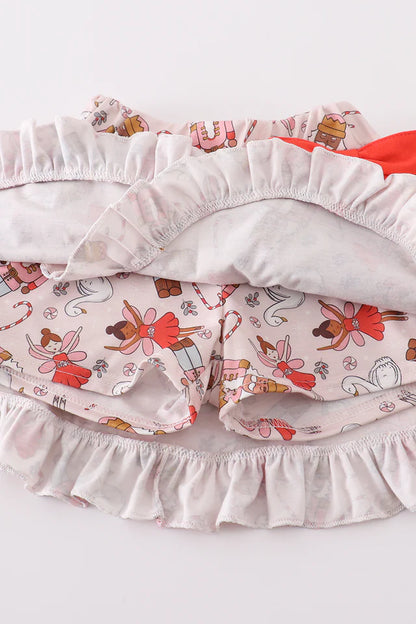 Red Nutcracker Girl Skirt Set