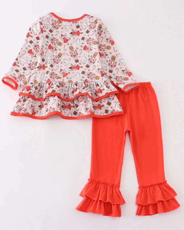 Red Nutcracker Girl Pants Set