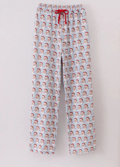 Blue Christmas Santa Men’s Pajama Pants