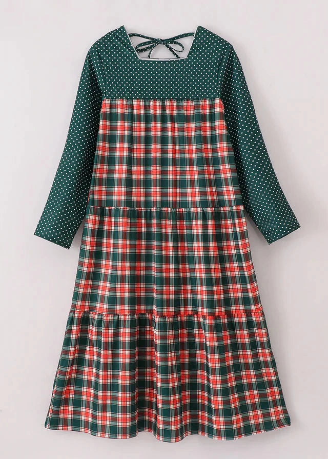 Forest Red Plaid Mom+Me Dress