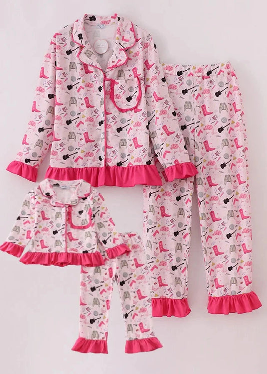 TS Fan Magenta Mom+Me Pajama Set