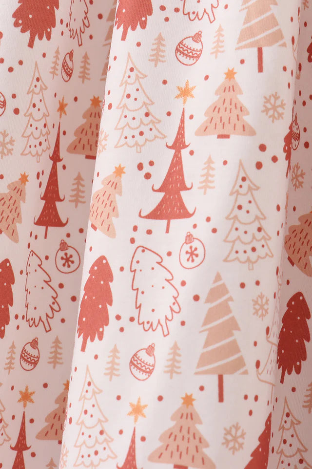 Khaki Christmas Tree Print Women’s Dress