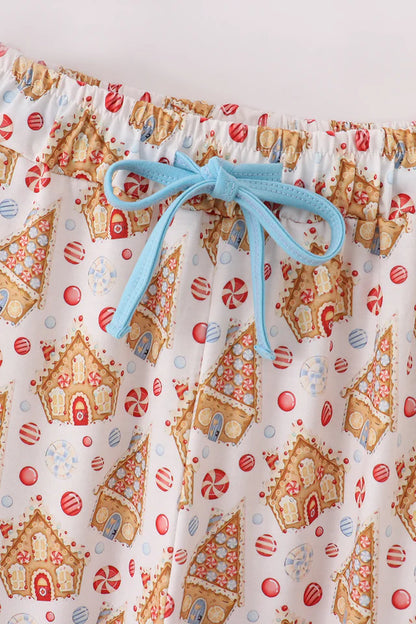 Gingerbread House Print Men’s Pajama Pants