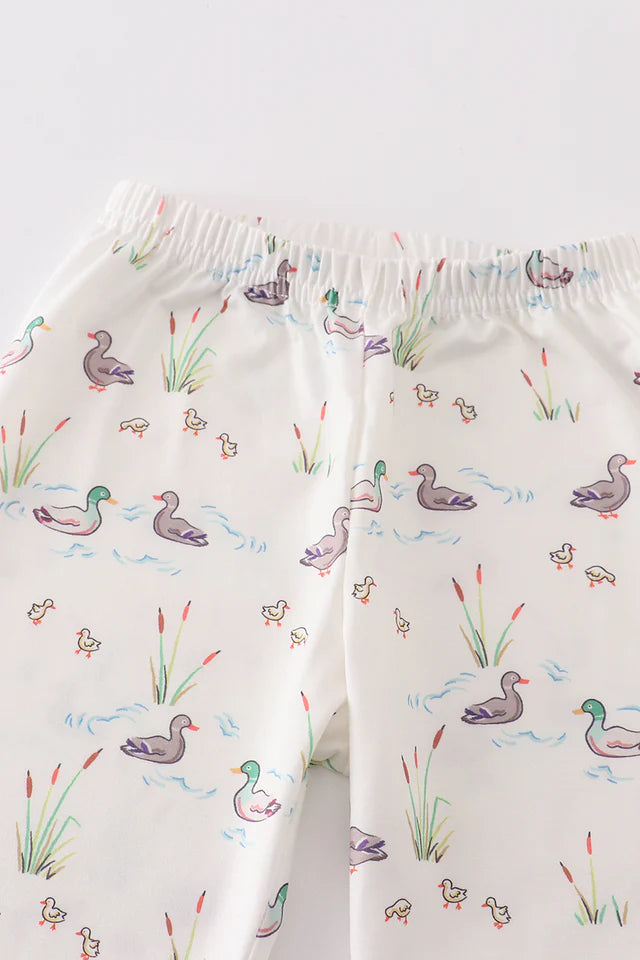 Sage Duck Print Boy Pajamas Set