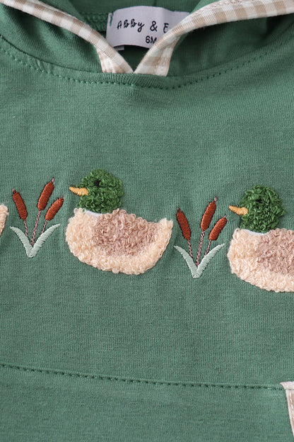 Forest Duck French Knot Hoodie Bubble