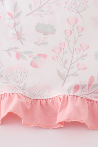 Pink Blush Meadow Girl Shorts Set