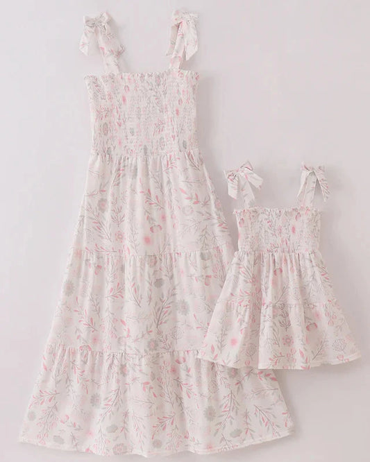 Pink Blush Meadow Smocked Mom+Me Dress