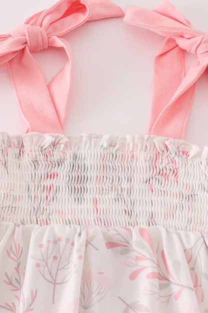 Pink Blush Meadow Smocked Girl Bloomers Set