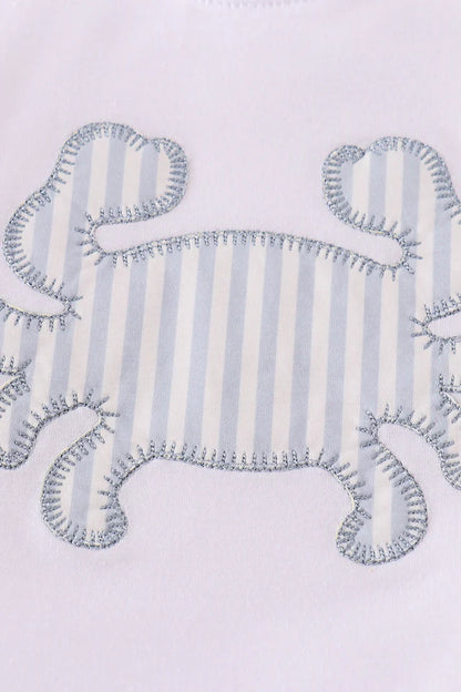 Crab Applique Boy Bloomers Set