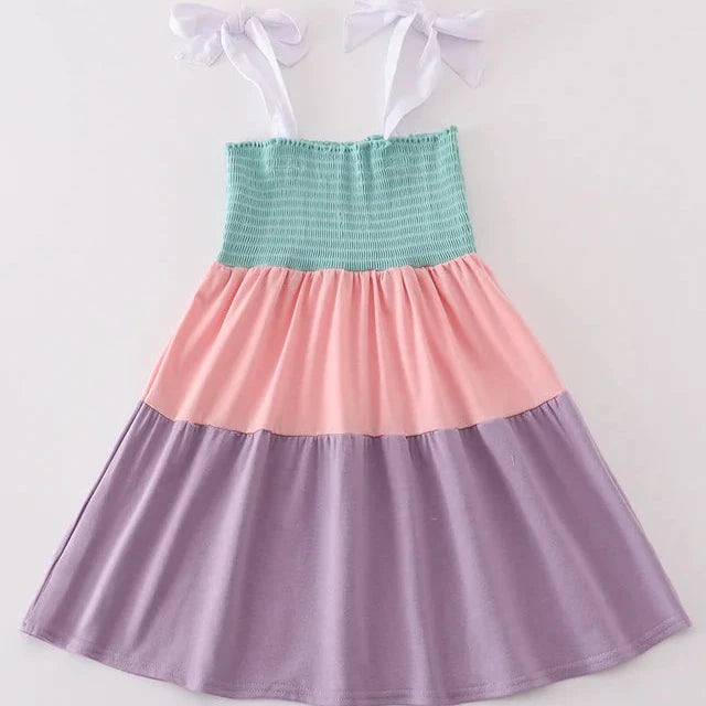 Evie Pastel Multicolor Tiered Mom+Me Smocked Dress