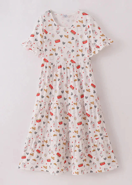 Lord’s Chicken Heart Print Red Women’s Dress