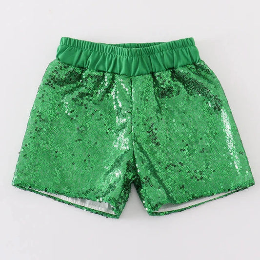 Green Sequin Girl Shorts