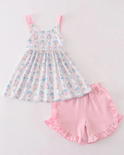 Pink Petal Dream Girl Shorts Set