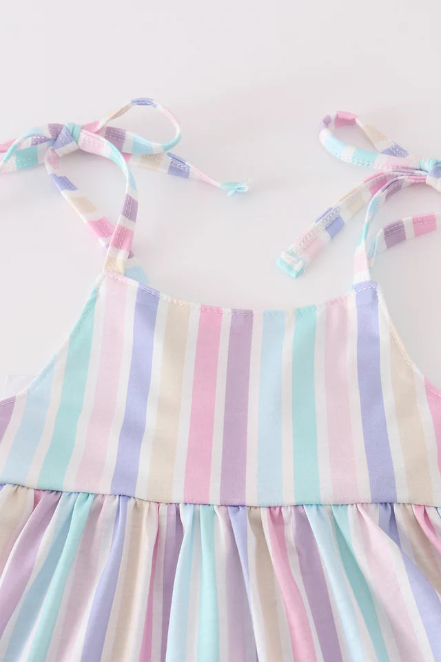 Ella Multicolor Stripe Girl Shorts Set