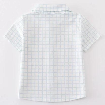 Tate Blue Checkered Boy Button Down Shirt