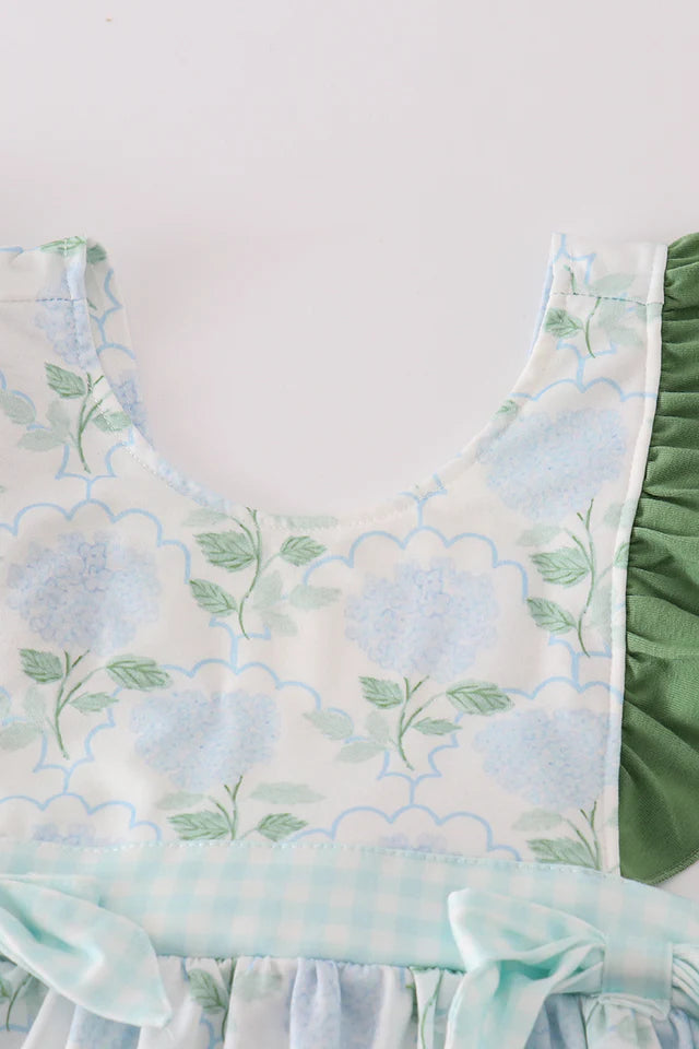 Botanical Print Green Girl Shorts Set