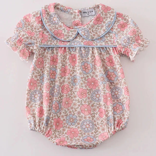 Ava Pink Floral Print Girl Bubble