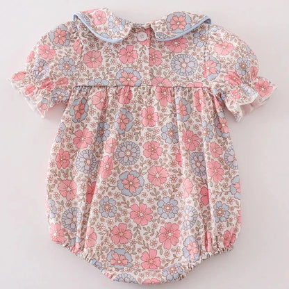 Ava Pink Floral Print Girl Bubble