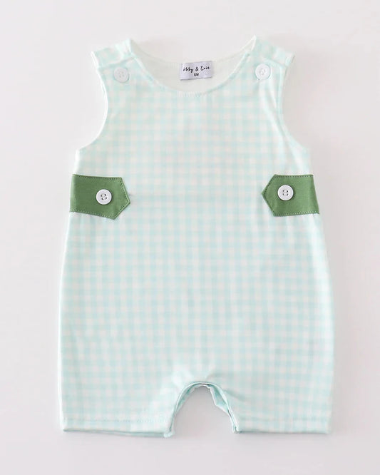 Ryker Green Gingham Boy JonJon