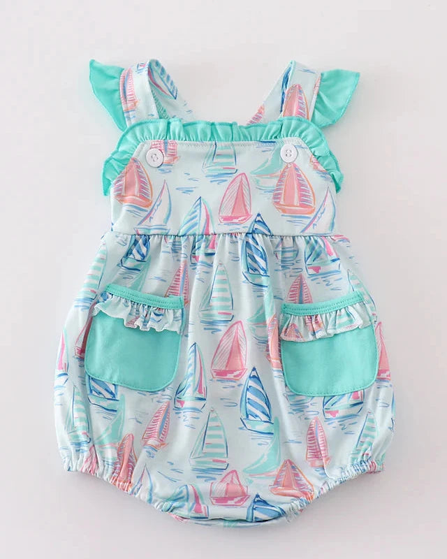 Ocean Breeze Sailboat Ruffle Bubble