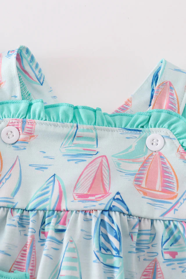 Ocean Breeze Sailboat Ruffle Bubble