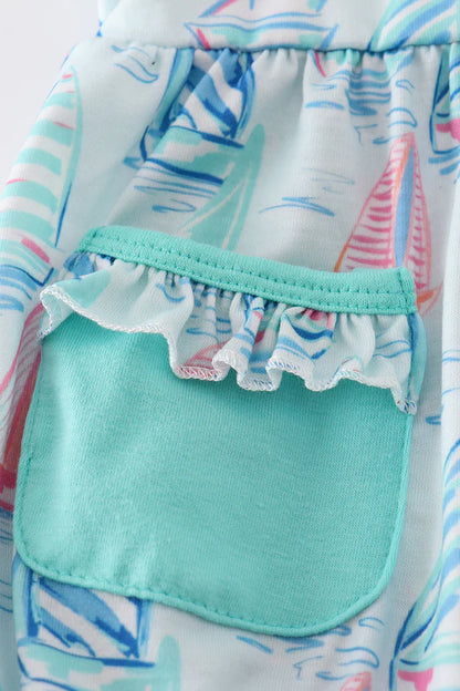 Ocean Breeze Sailboat Ruffle Bubble