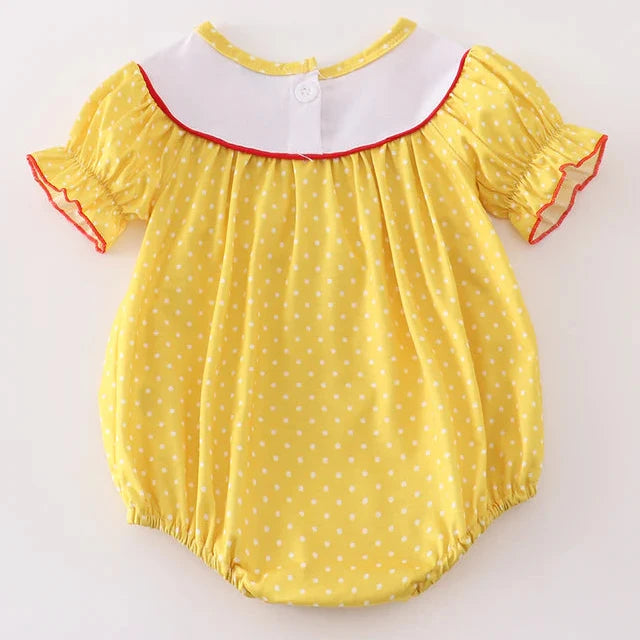 Yellow Street Character Embroidered Girl Bubble