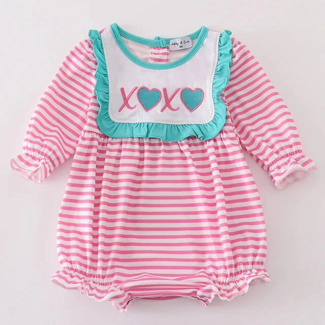 XOXO Embroidered Pink Girl Bubble