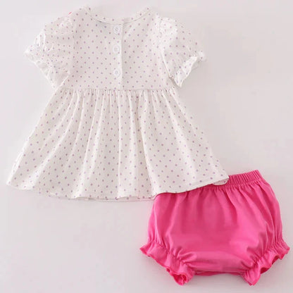 Makeup Embroidered Rose Girl Bloomers Set