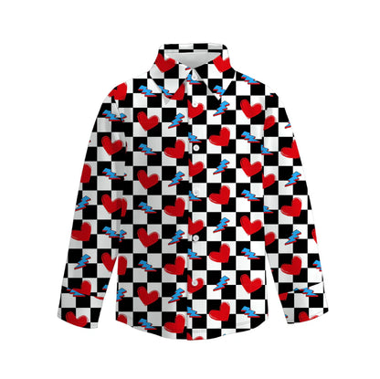 (PRE ORDER) 1.4 VALENTINE'S DAY PRINT BOYS BUTTON DOWN SHIRT