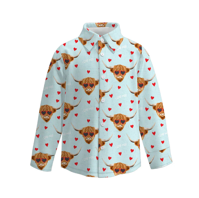 (PRE ORDER) 1.5 VALENTINE'S DAY PRINT BOYS BUTTON DOWN SHIRT