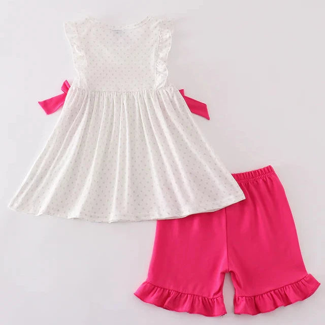 Make Up Embroidered Girl Shorts Set