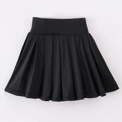 Pleated Active Black Mom + Me Skort